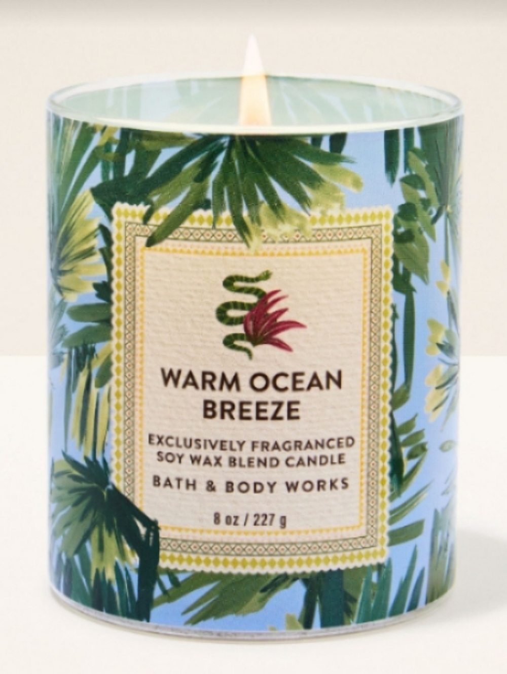 Bath & Body Works Blue & Green 'Warm Ocean Breeze' Fragranced Candle